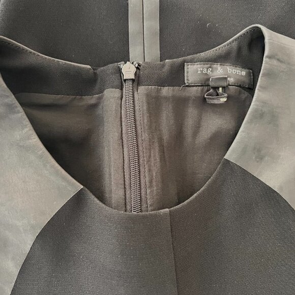 rag & bone leather fabric black top size M - Picture 3 of 5